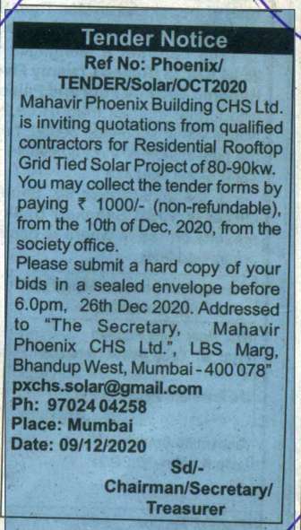 pxchs solar tender